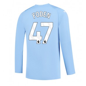 Manchester City Phil Foden #47 Koszulka Podstawowych 2023-24 Długi Rękaw